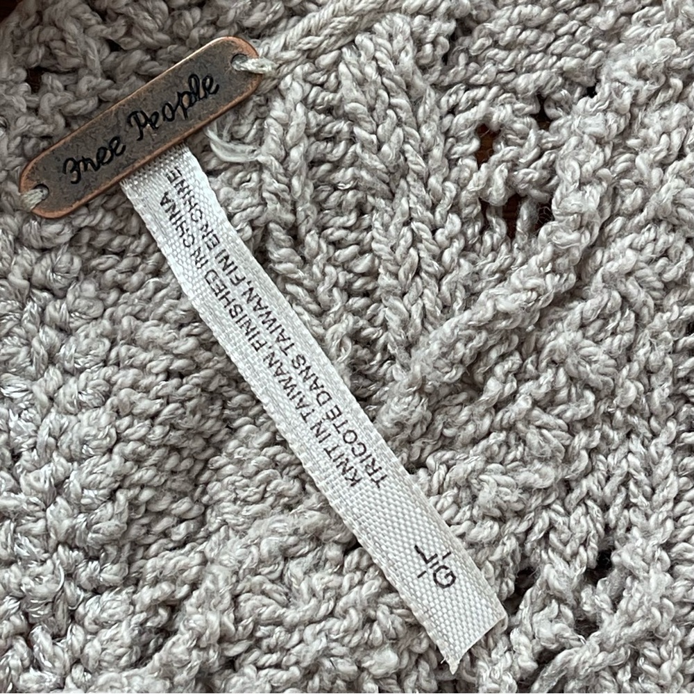 Free People Fitted Textured Knit Sweater with Open Ribbon Tie Back - Picture 5 of 8